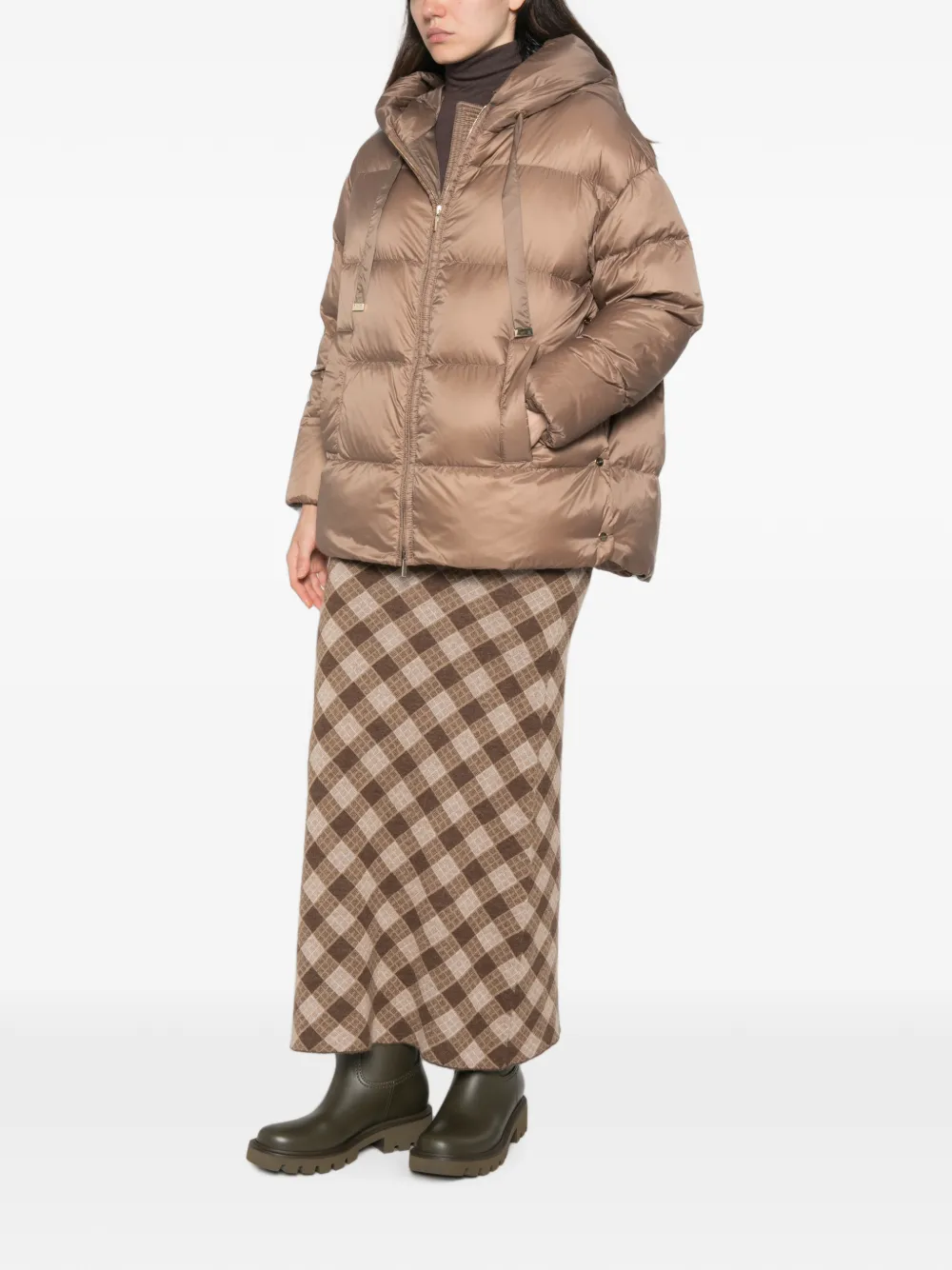 Max Mara The Cube donsjack met capuchon Beige