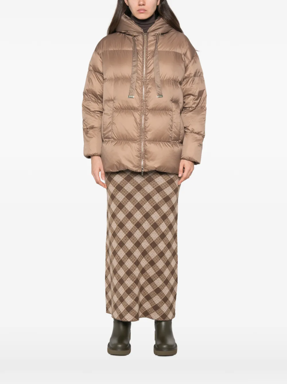 Max Mara The Cube donsjack met capuchon Beige