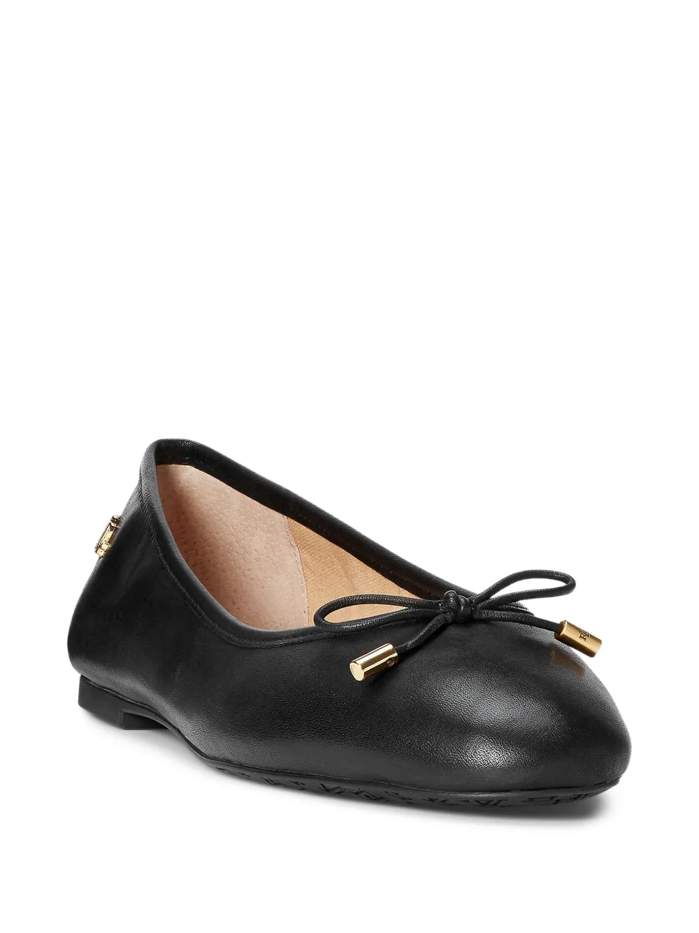 Lauren Ralph Lauren Jayna ballerina's met logo-plakkaat en strik-detail Zwart