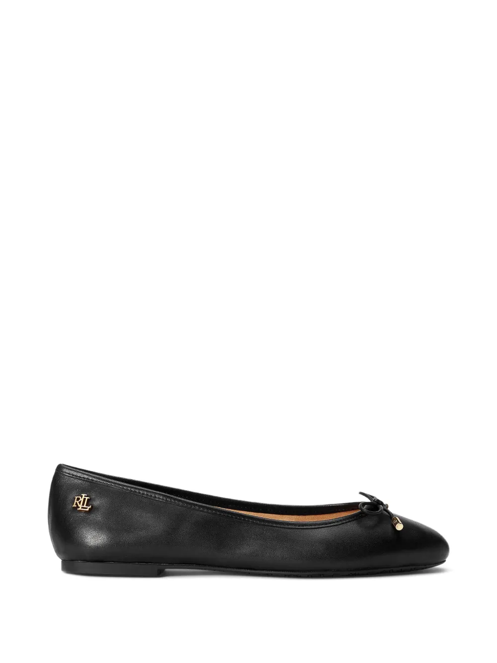 Lauren Ralph Lauren Jayna ballerina's met logo-plakkaat en strik-detail Zwart