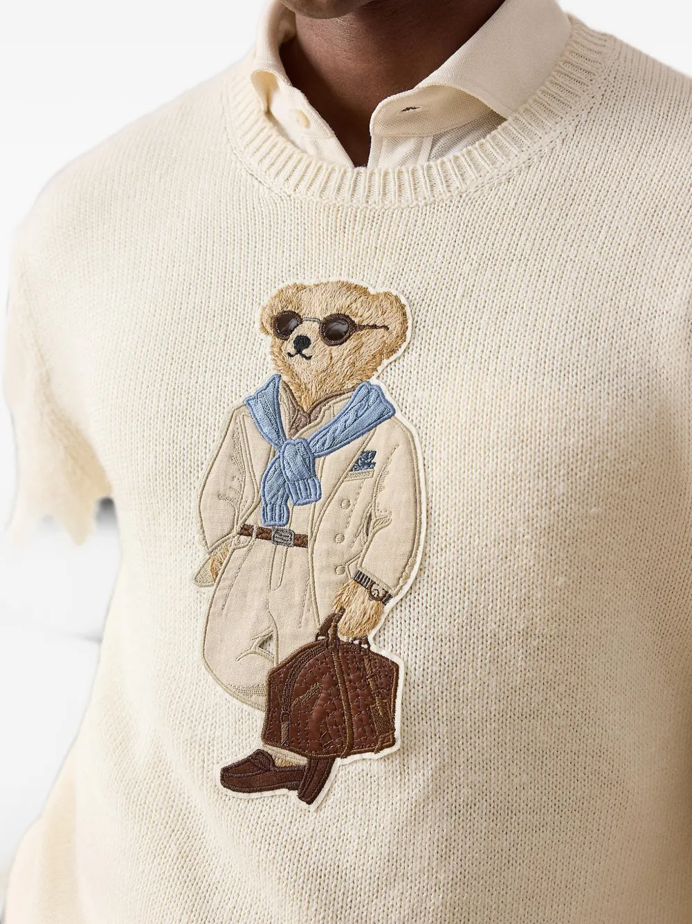Ralph Lauren Purple Label Polo Bear intarsia trui Beige