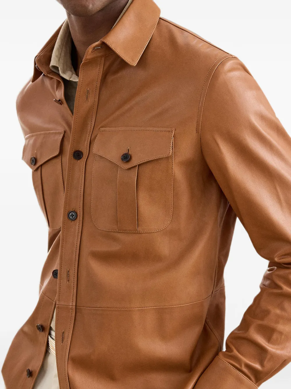Ralph Lauren Purple Label Leren jack Bruin