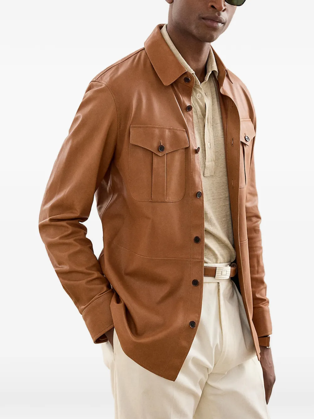 Ralph Lauren Purple Label Leren jack Bruin