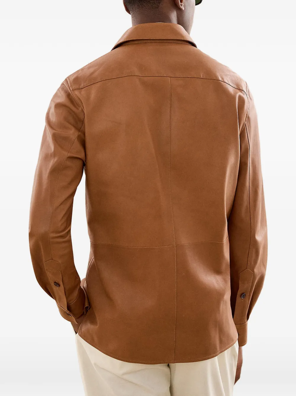 Ralph Lauren Purple Label Leren jack Bruin