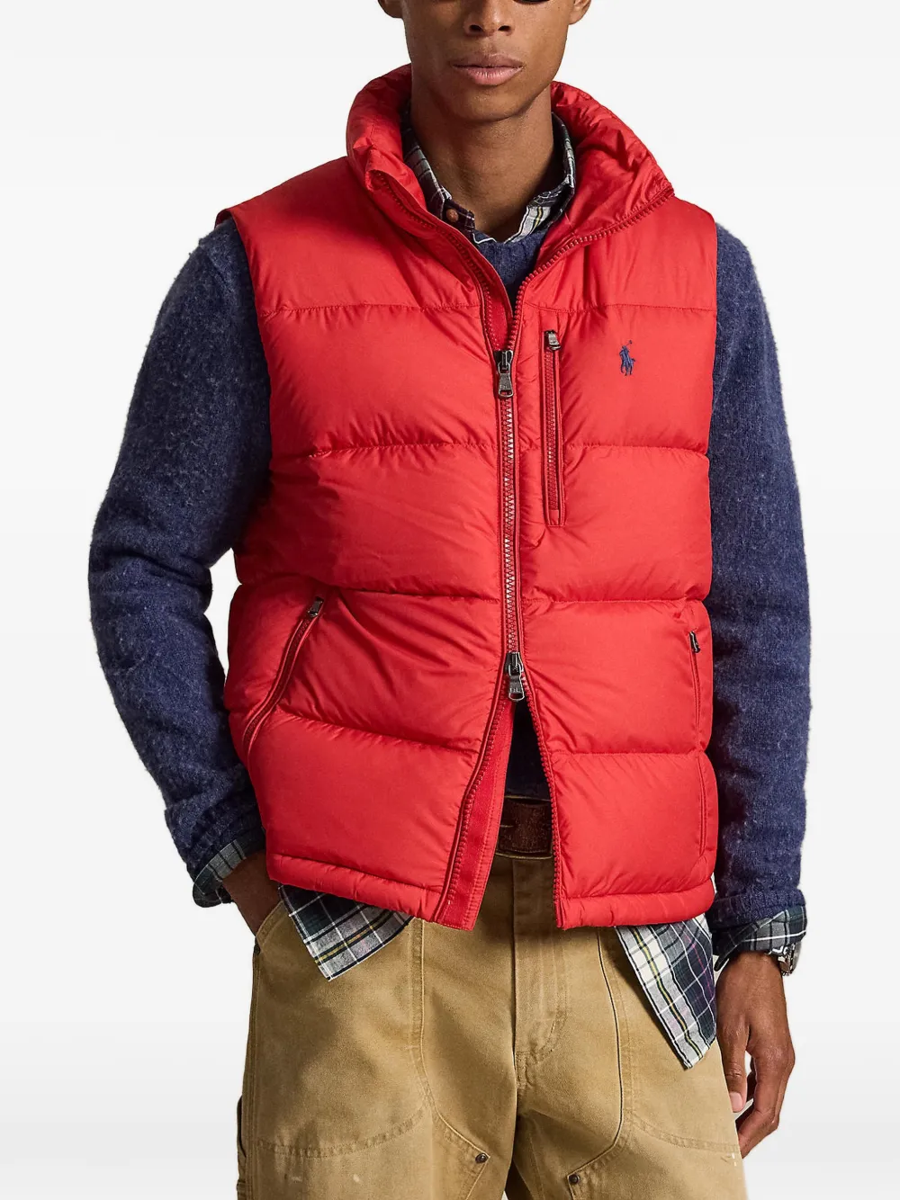 Polo Ralph Lauren Gewatteerde bodywarmer met hoge hals Rood