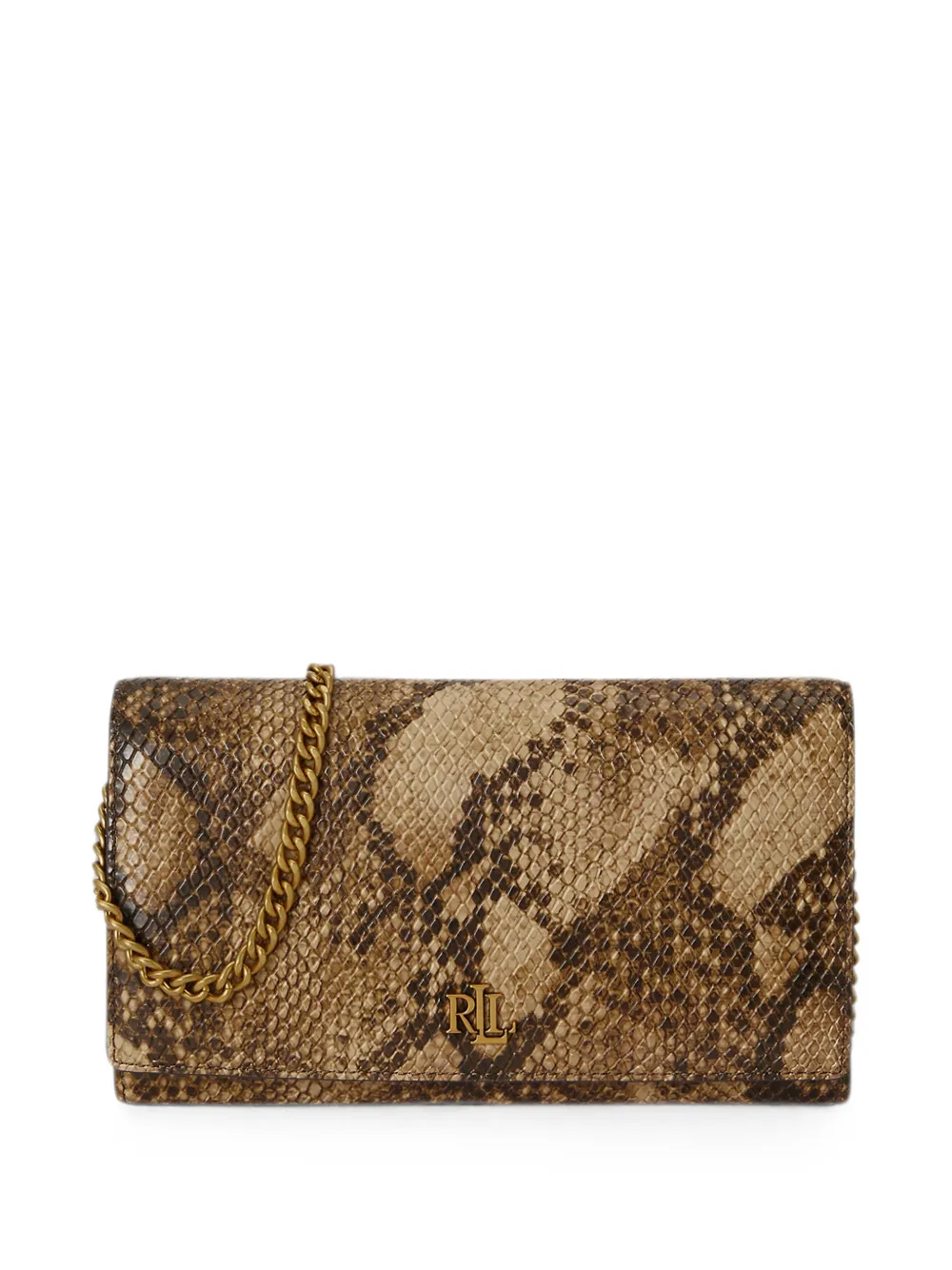 Lauren Ralph Lauren medium Adair II snakeskin-effect logo-plaque belt bag - Marrone