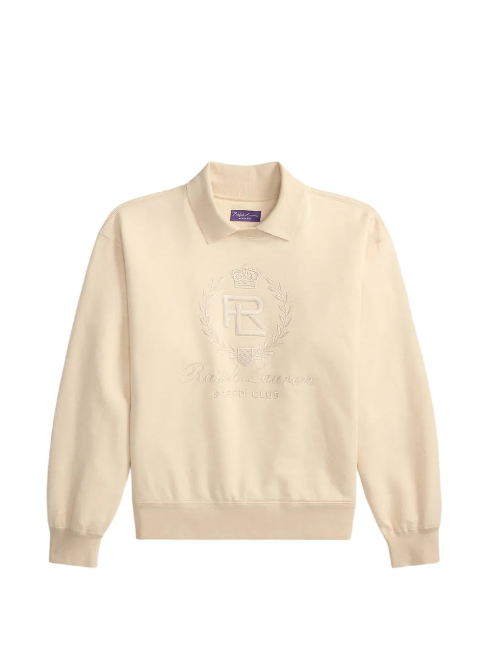 Ralph Lauren Purple Label Speed Club trui met geborduurd logo Beige
