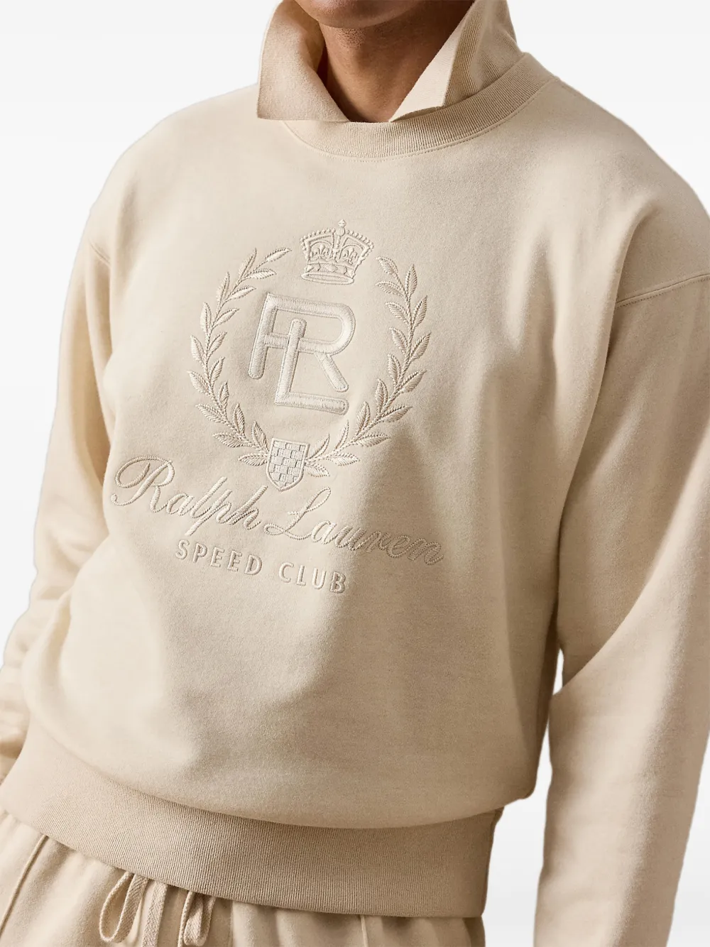 Ralph Lauren Purple Label Speed Club trui met geborduurd logo Beige