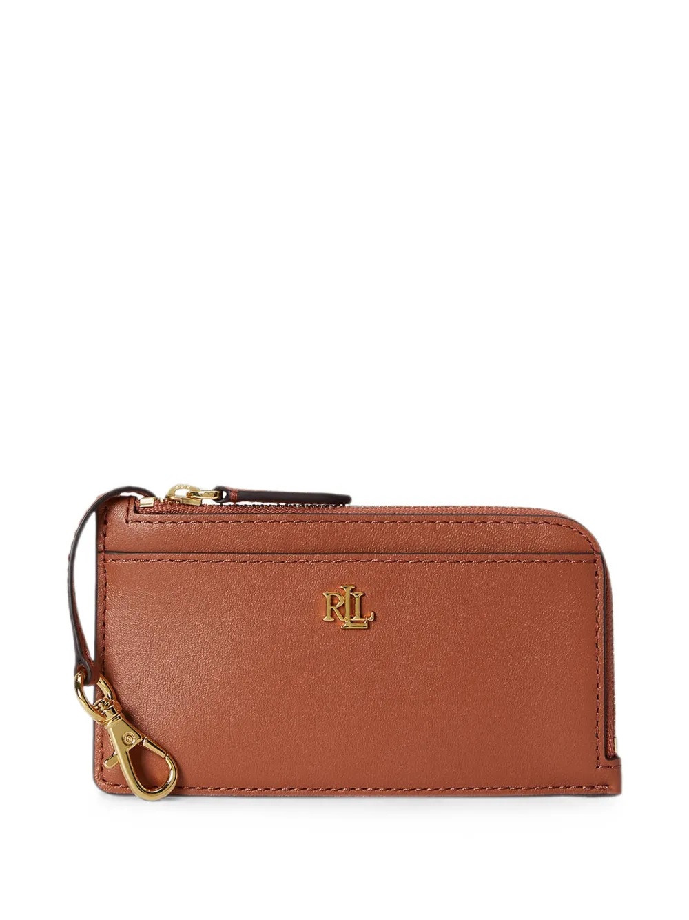 Lauren Ralph Lauren leather zip-around cardholder - Braun
