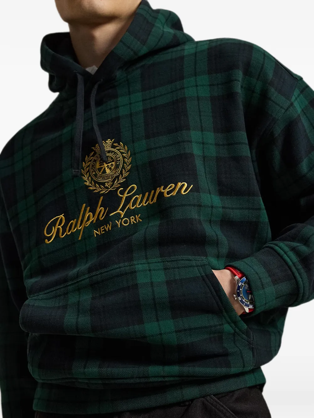 Polo Ralph Lauren Geruite hoodie Groen