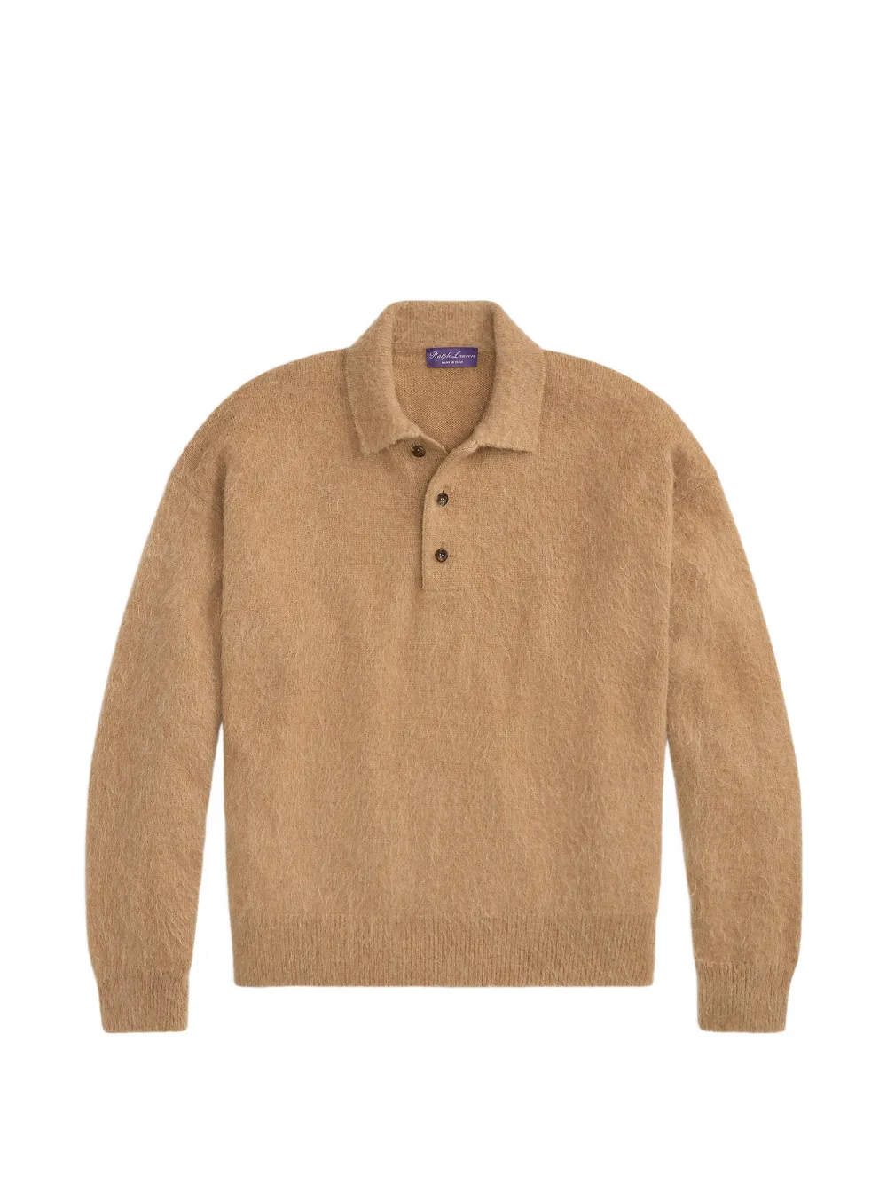 Ralph Lauren Purple Label long-sleeve brushed polo jumper - Toni neutri