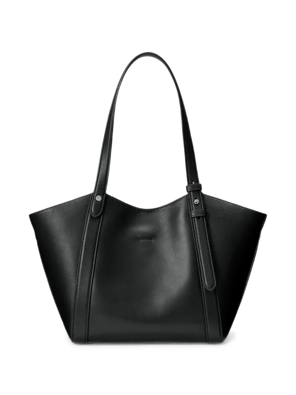Lauren Ralph Lauren Leren shopper met logoprint Zwart