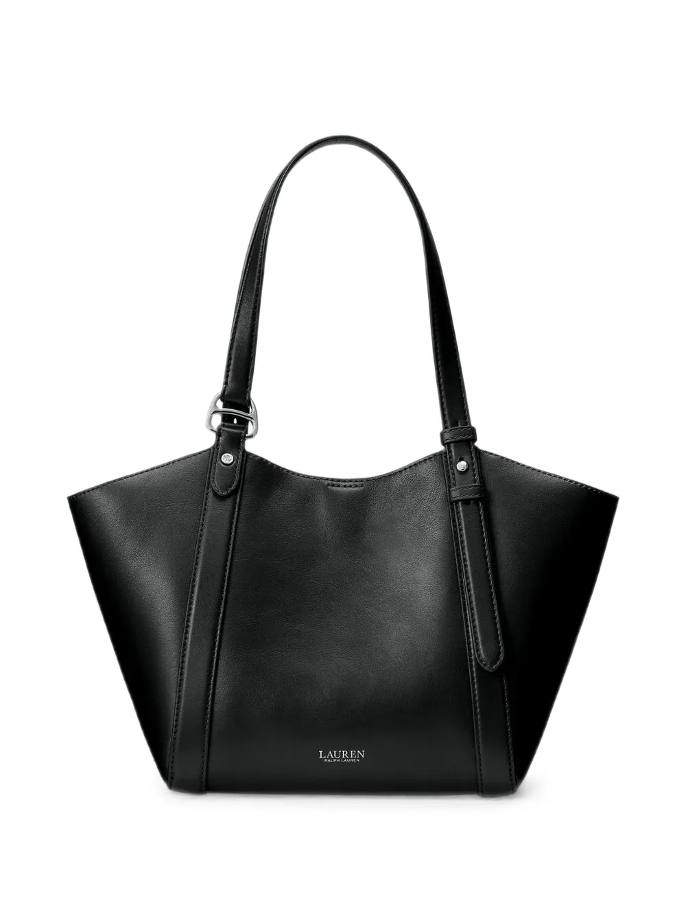 Lauren Ralph Lauren Borsa tote in pelle con logo - Nero