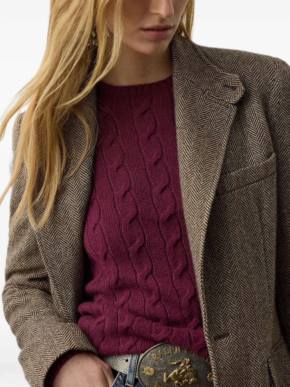 Ralph Lauren Collection Kabelgebreide trui Paars