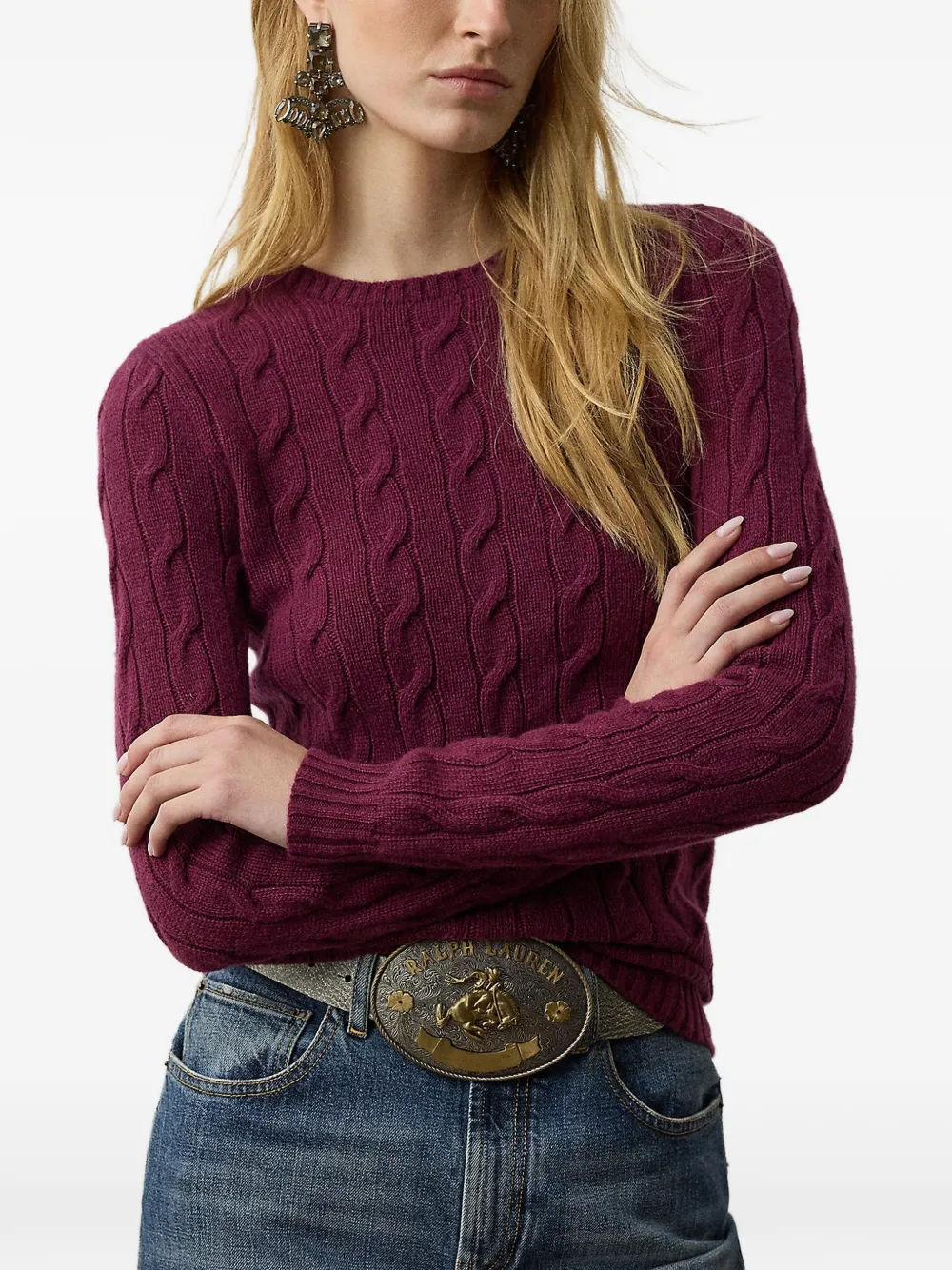 Ralph Lauren Collection Kabelgebreide trui Paars