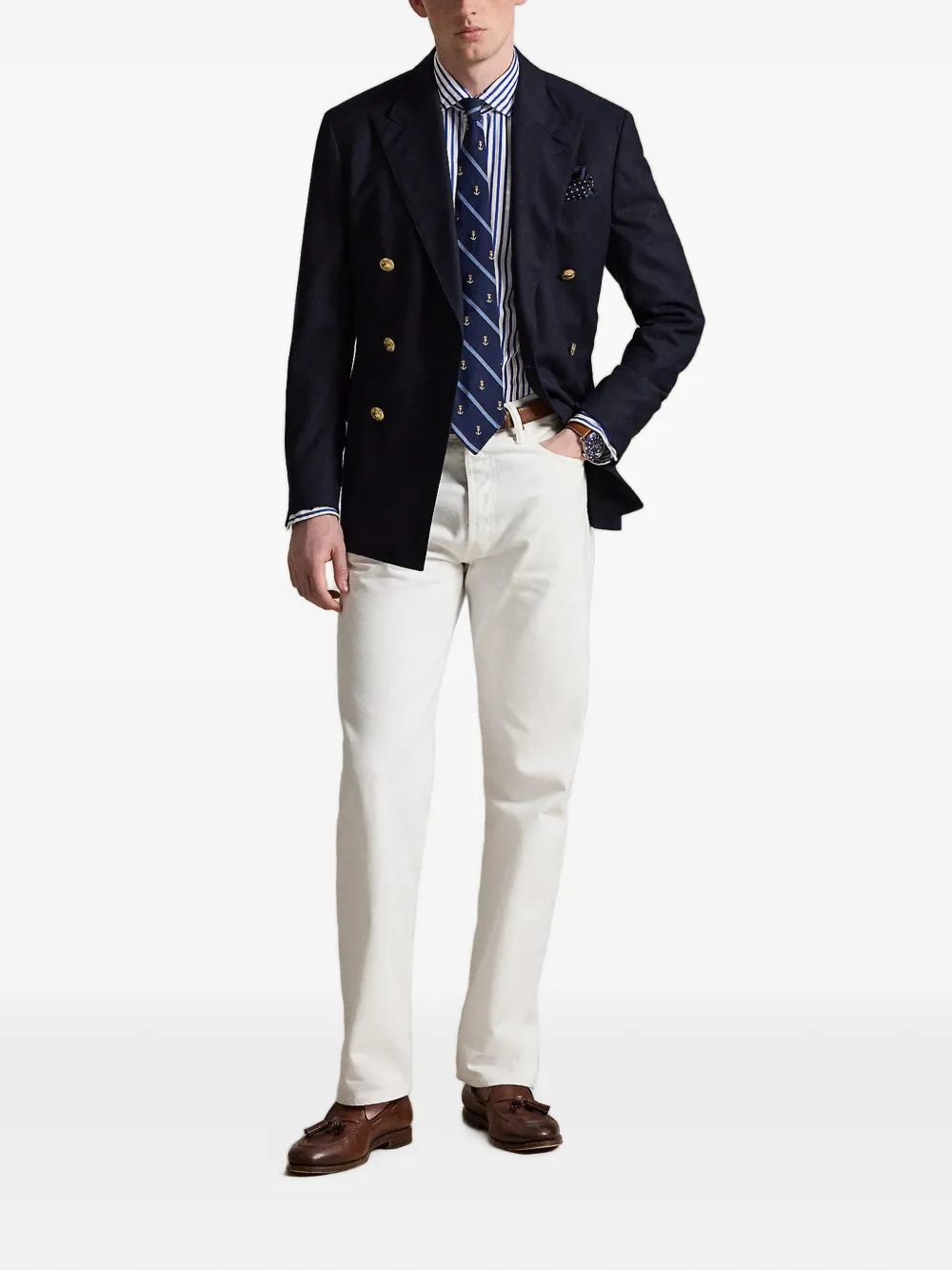 Polo Ralph Lauren Gestreept katoenen overhemd Blauw