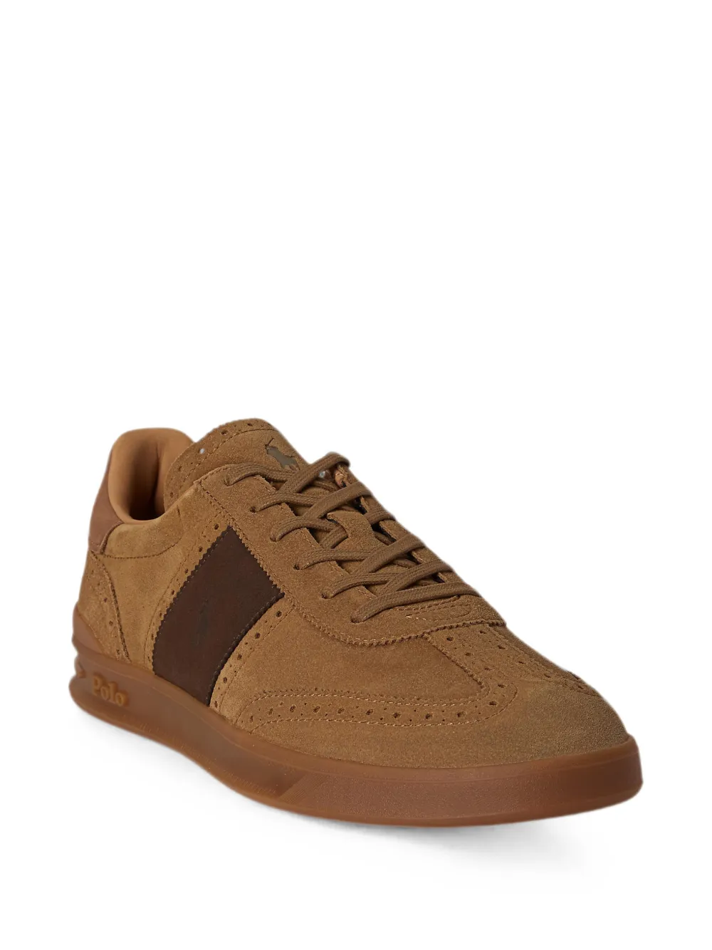 Polo Ralph Lauren Heritage Aera suede brogue trainers Bruin