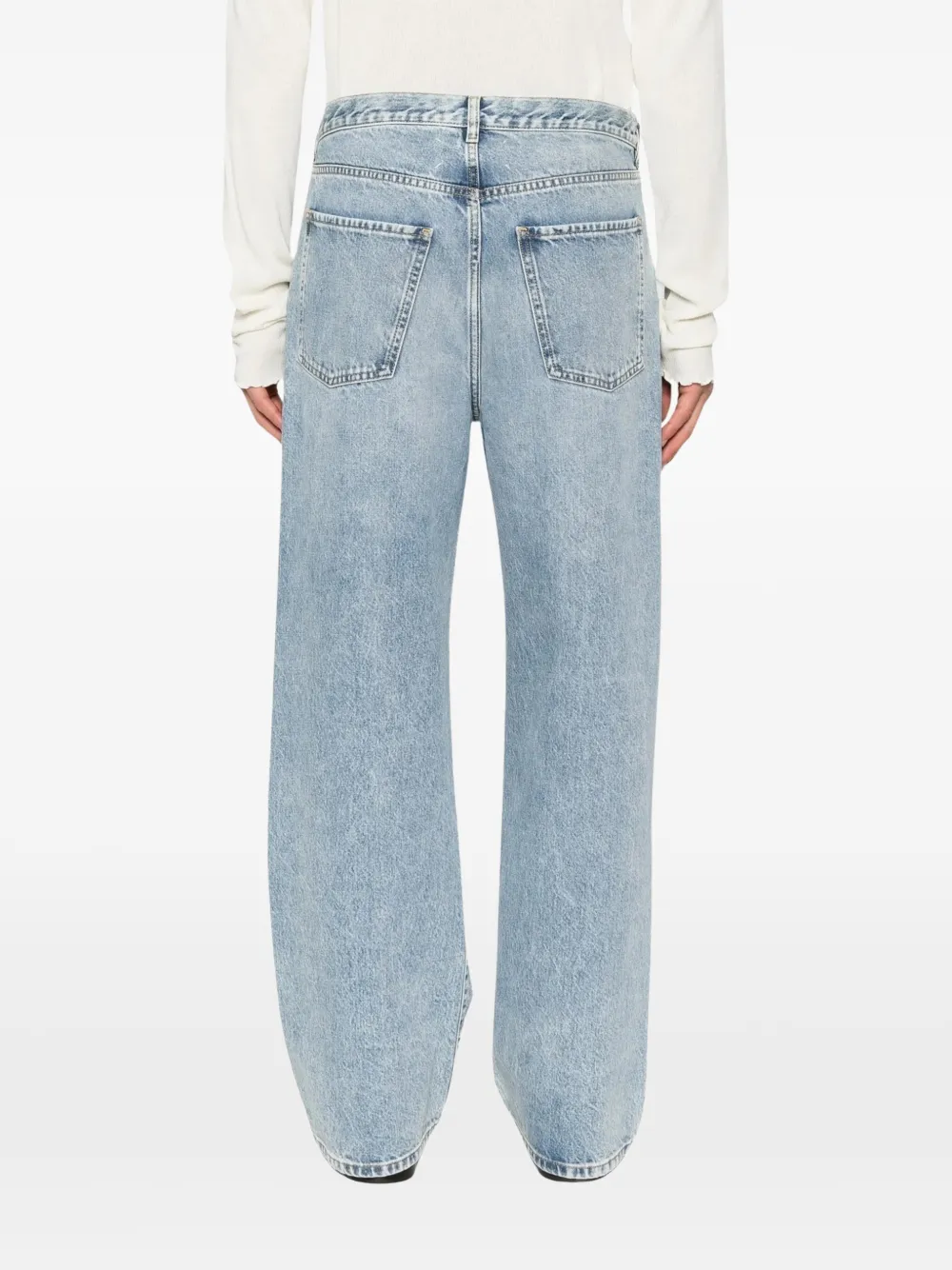 Maison Margiela Jeans met riemlussen en zak Blauw