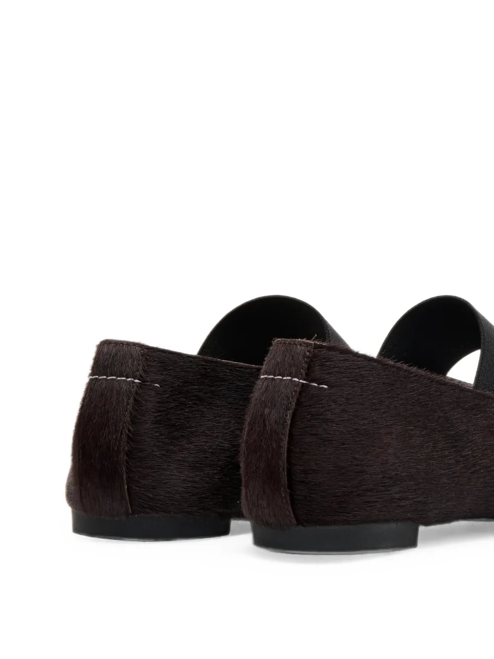 MM6 Maison Margiela Anatomic Numeric elastic ballerinas in ponyhair Bruin