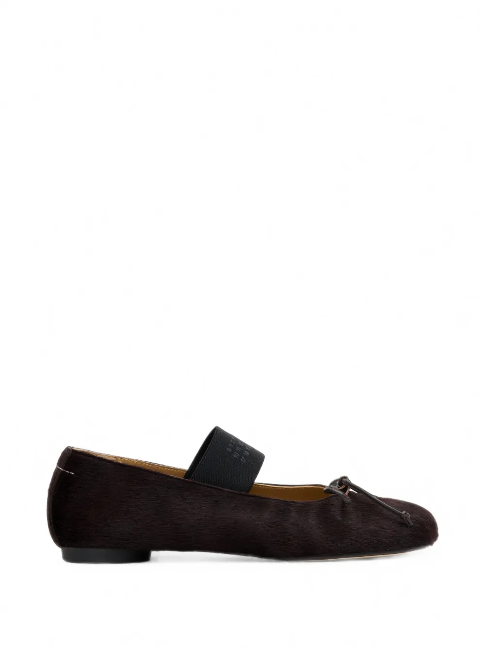 MM6 Maison Margiela Anatomic Numeric elastic ballerinas in ponyhair Bruin