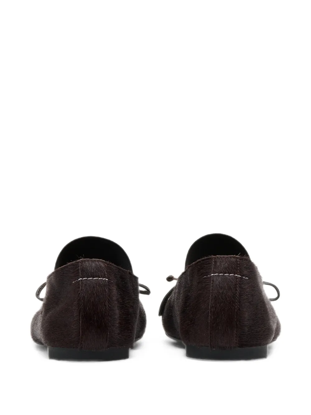 MM6 Maison Margiela Anatomic Numeric elastic ballerinas in ponyhair Bruin