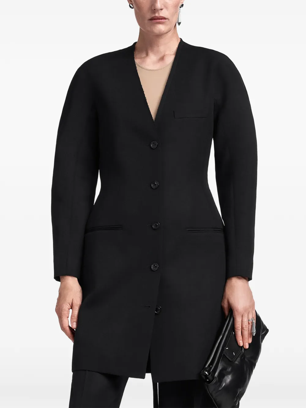 Maison Margiela Kraagloze mini-jurk Zwart