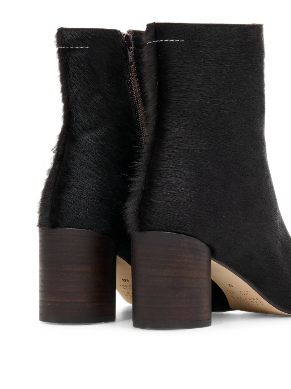 MM6 Maison Margiela Anatomic ankle boots in pony hair Zwart