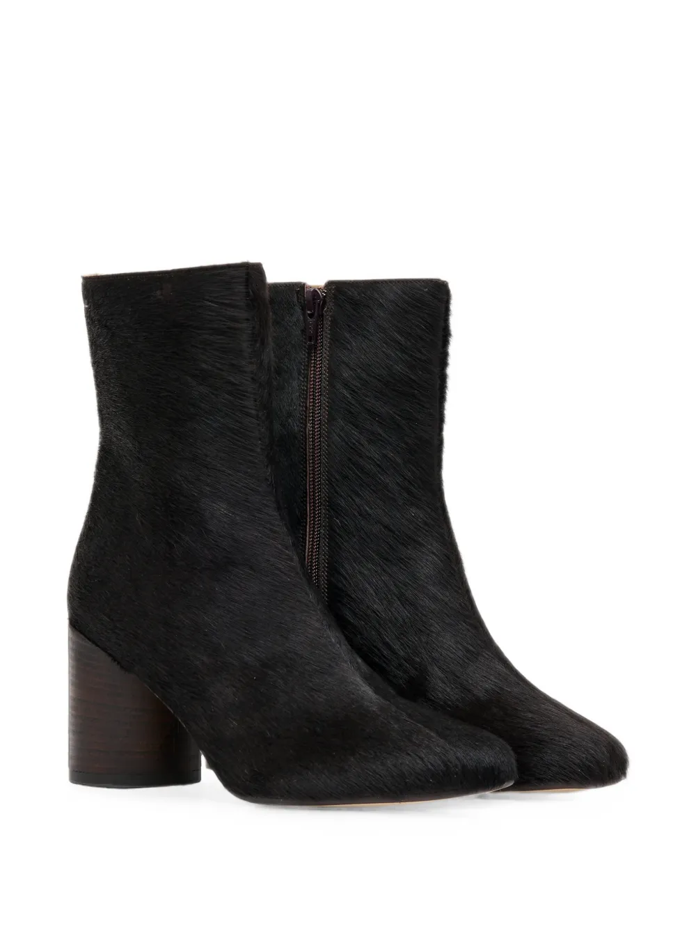 MM6 Maison Margiela Anatomic ankle boots in pony hair Zwart