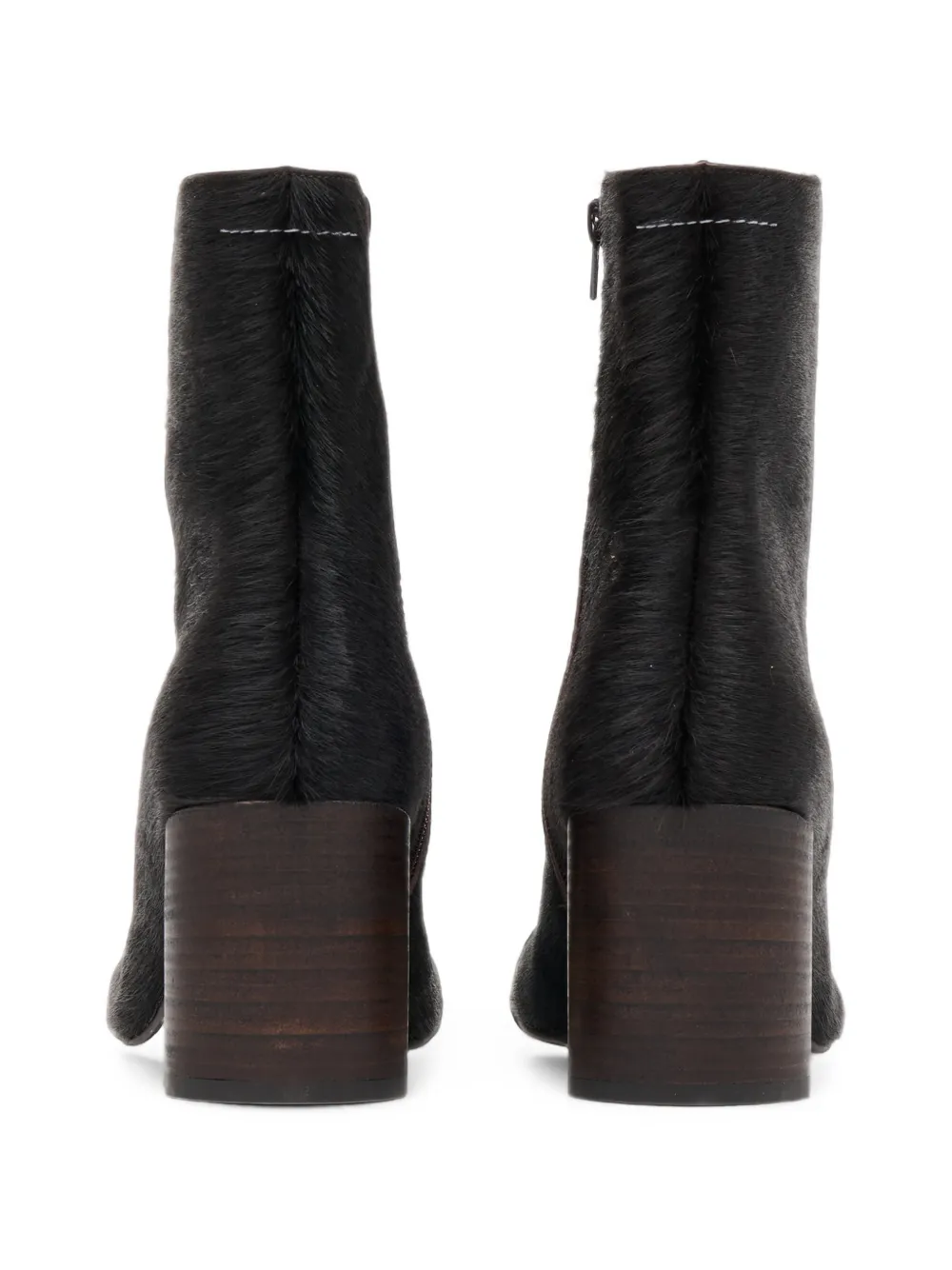 MM6 Maison Margiela Anatomic ankle boots in pony hair Zwart