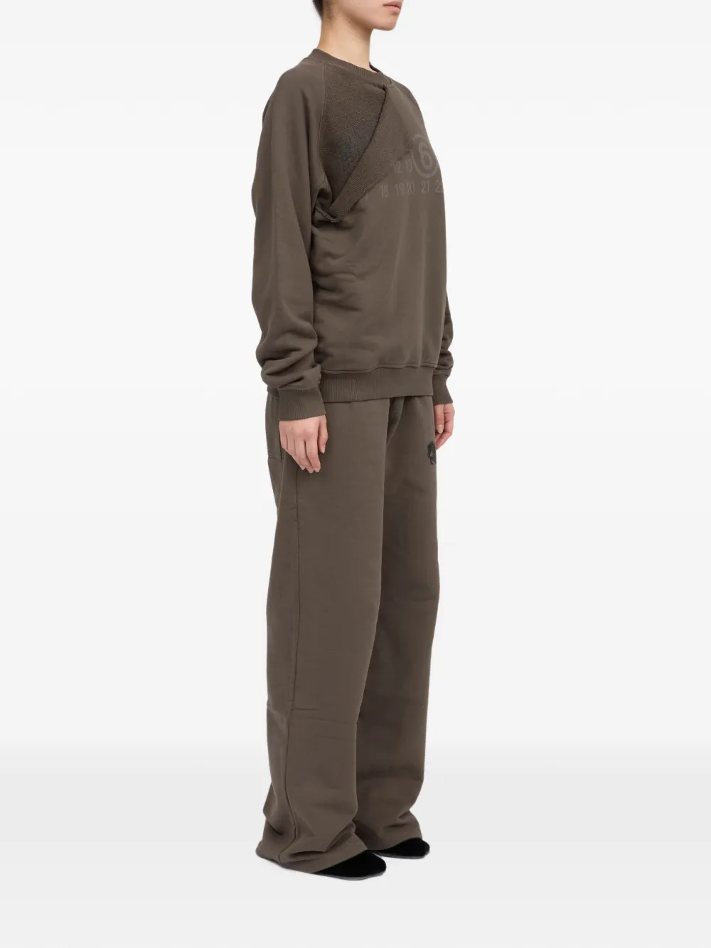 MM6 Maison Margiela Sweater met logoprint Bruin