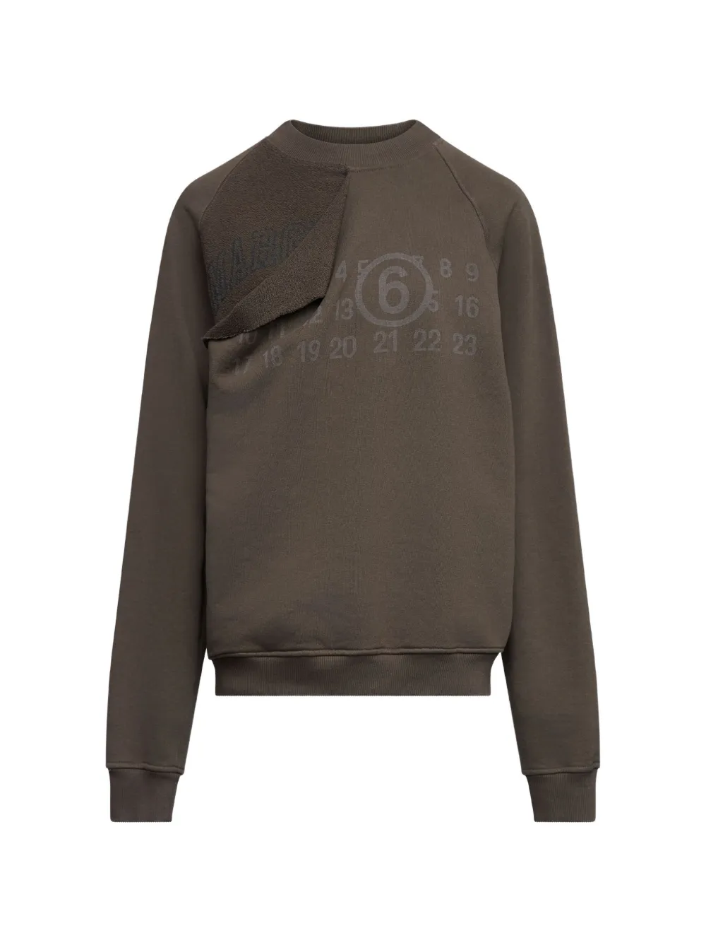 MM6 Maison Margiela Trompe L'oeil numeric-print sweatshirt - Marrone