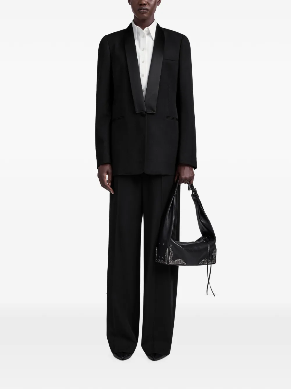 Maison Margiela Grain de Poudre smoking blazer Zwart
