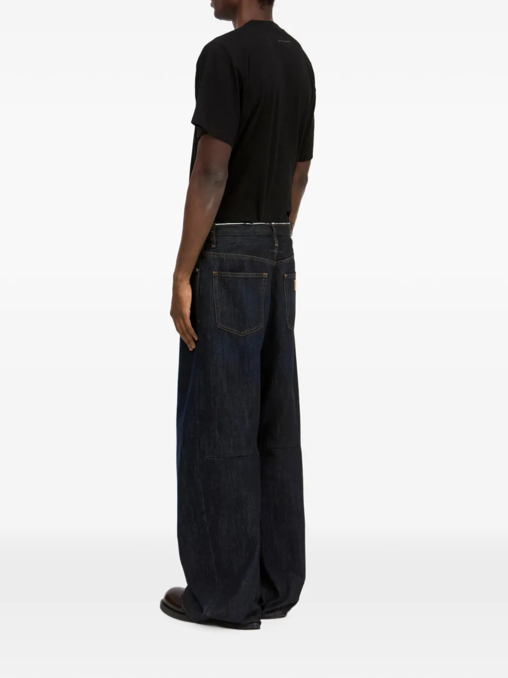 MM6 Maison Margiela frayed wide-leg jeans Blauw