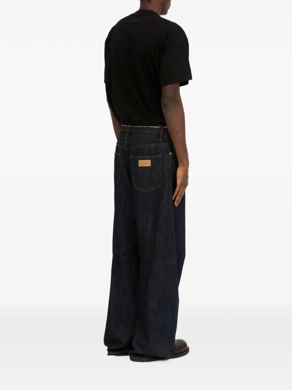 MM6 Maison Margiela frayed wide-leg jeans Blauw