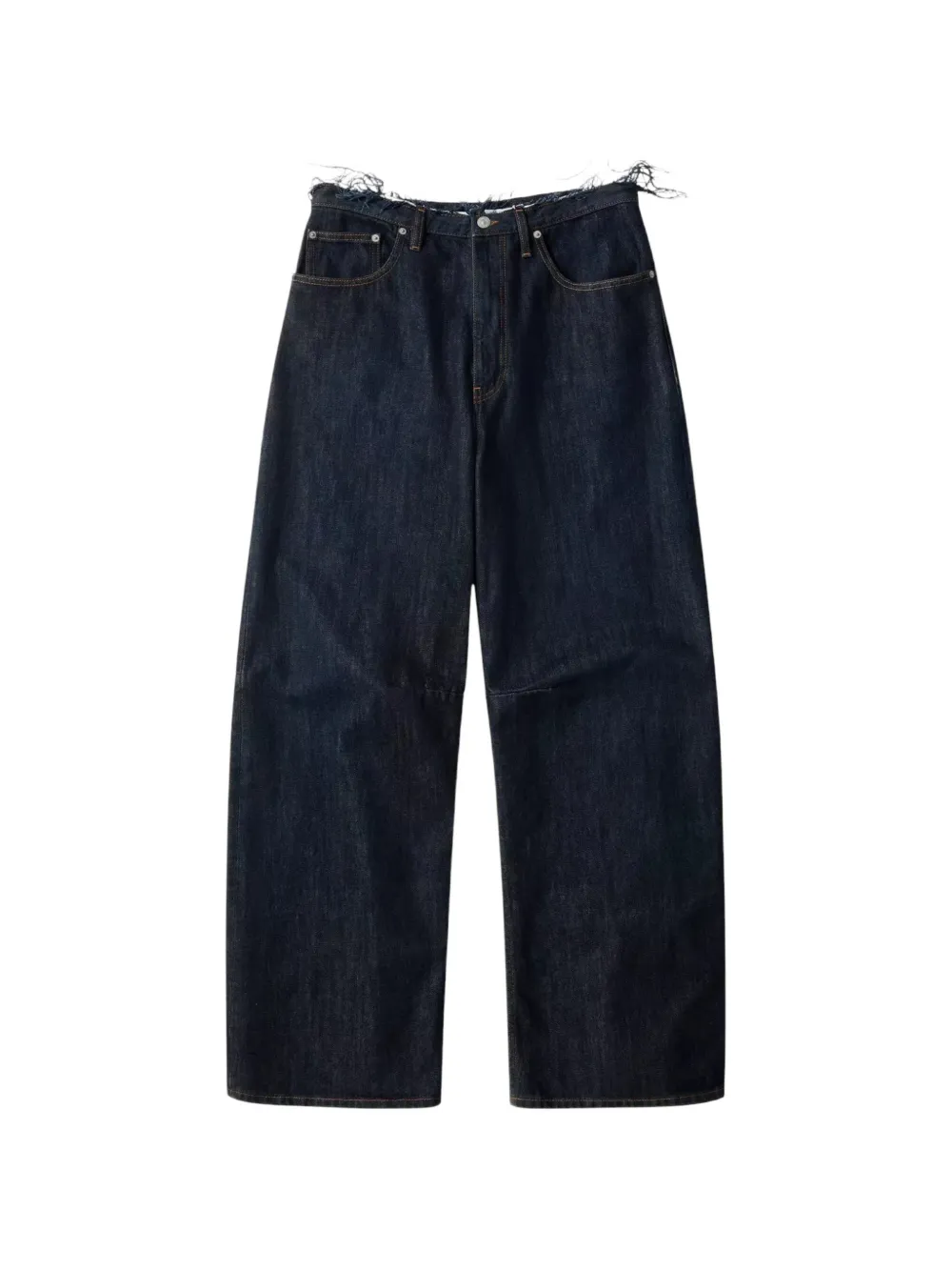 MM6 Maison Margiela Jeans a gamba ampia con frange - Blu