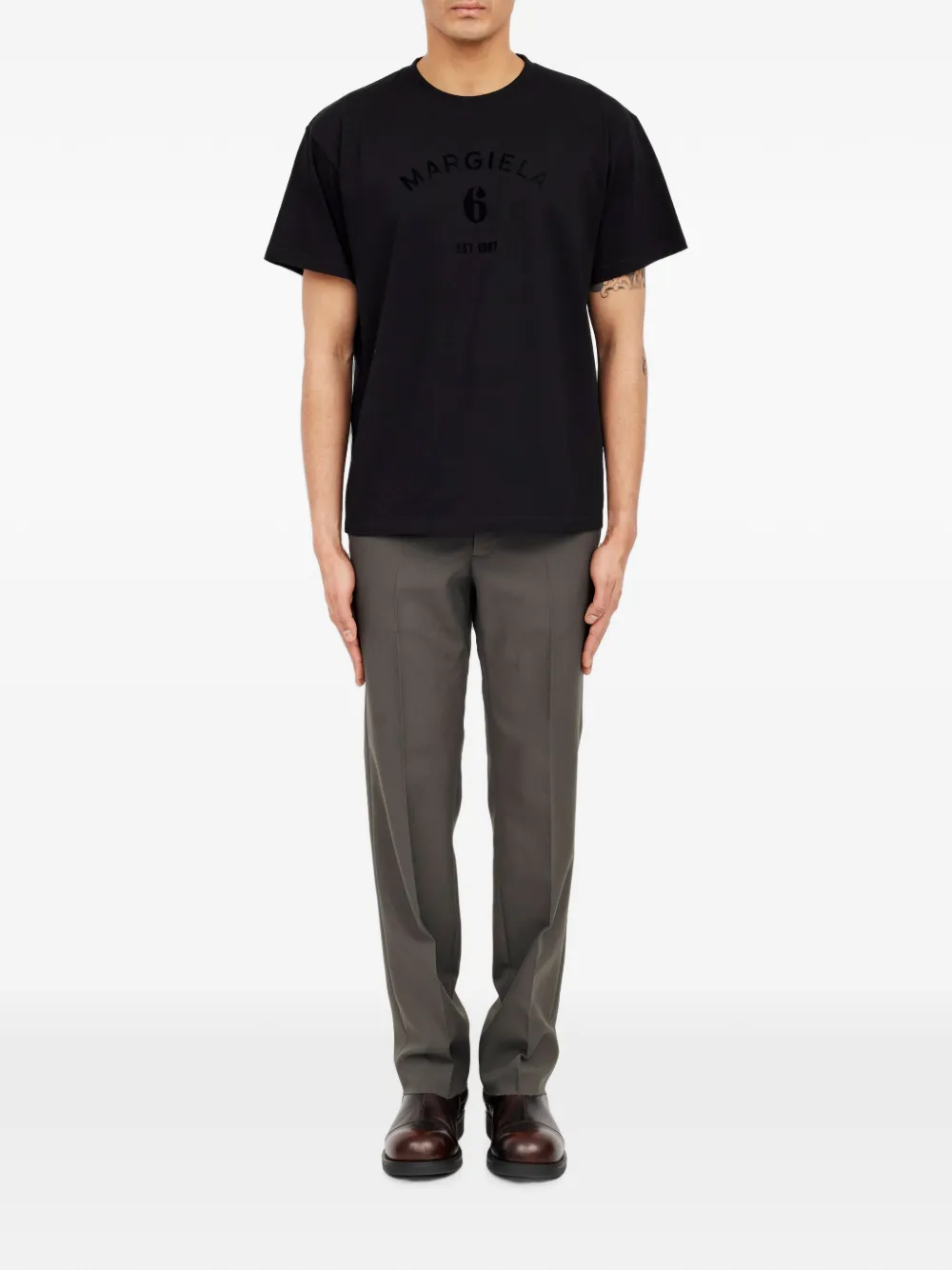 MM6 Maison Margiela T-shirt met print Zwart