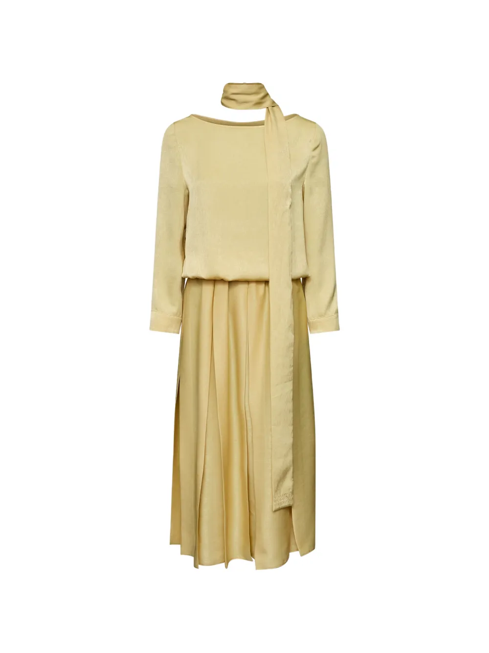 MM6 Maison Margiela pleated scarf-detail dress - Giallo