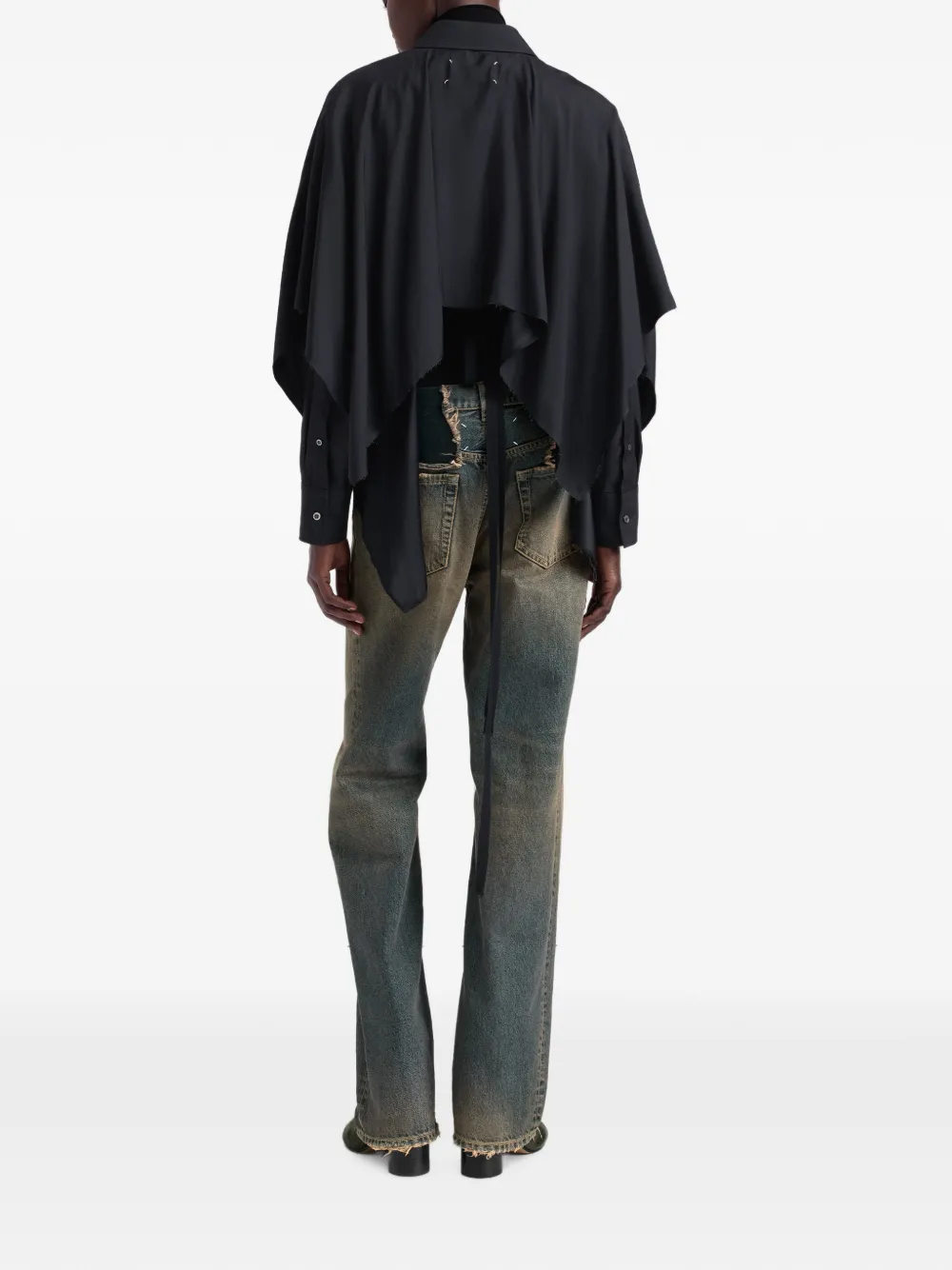 Maison Margiela Blouse met cape Zwart