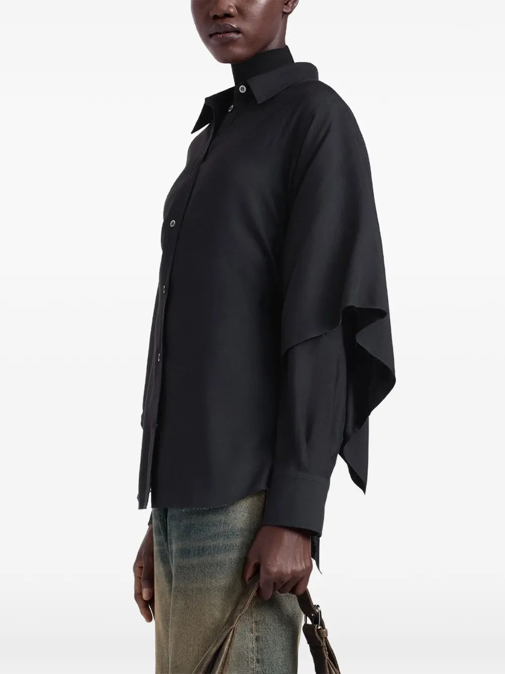 Maison Margiela Blouse met cape Zwart