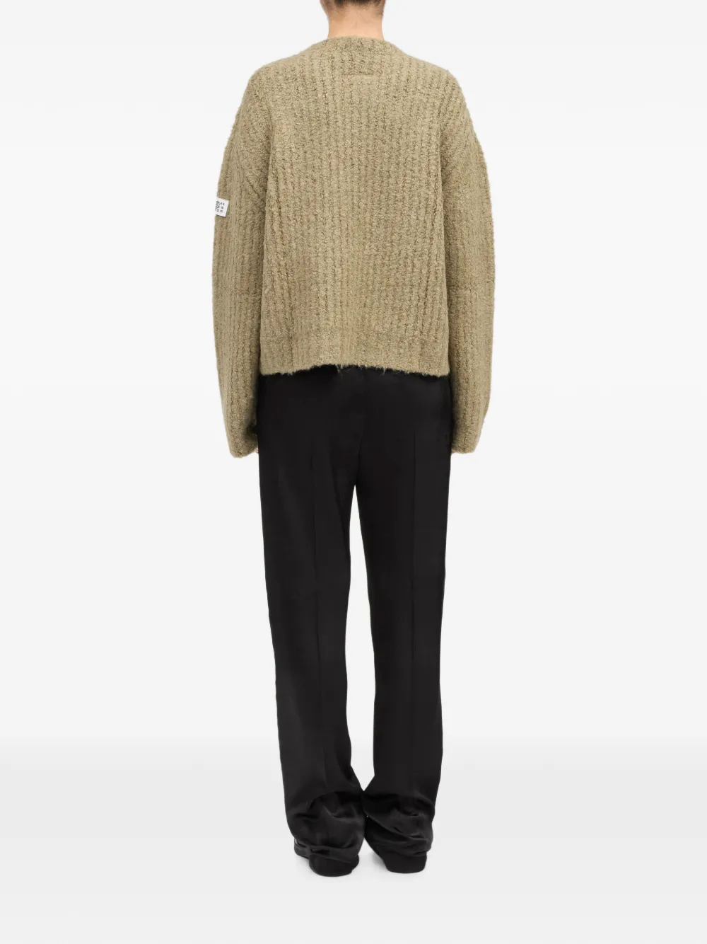 MM6 Maison Margiela long-sleeve bouclé-knit sweater Beige