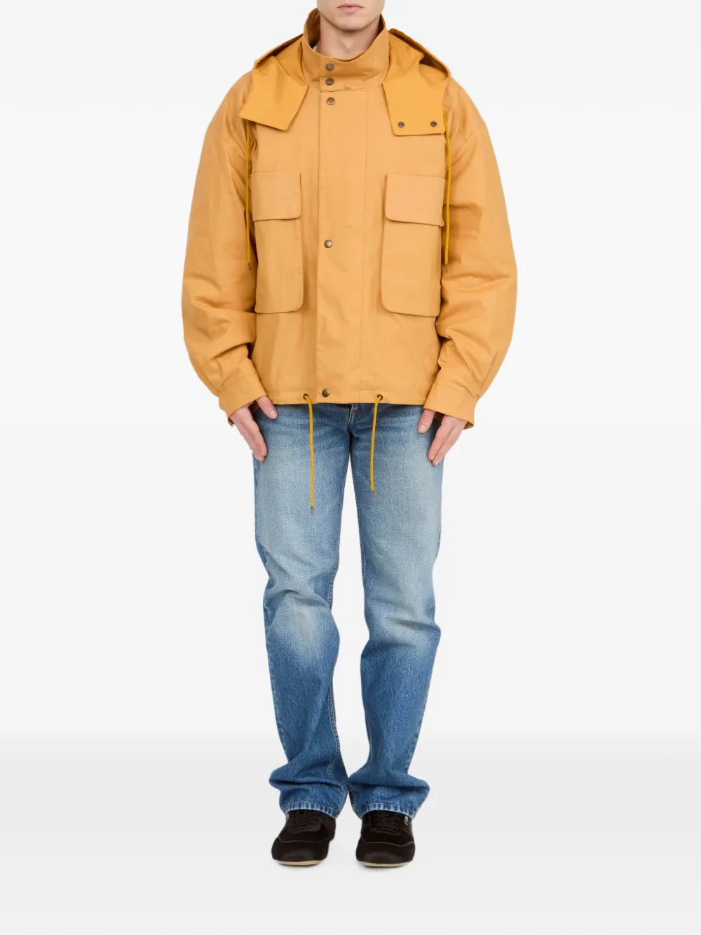 MM6 Maison Margiela Jack van gecoat katoen met capuchon Geel