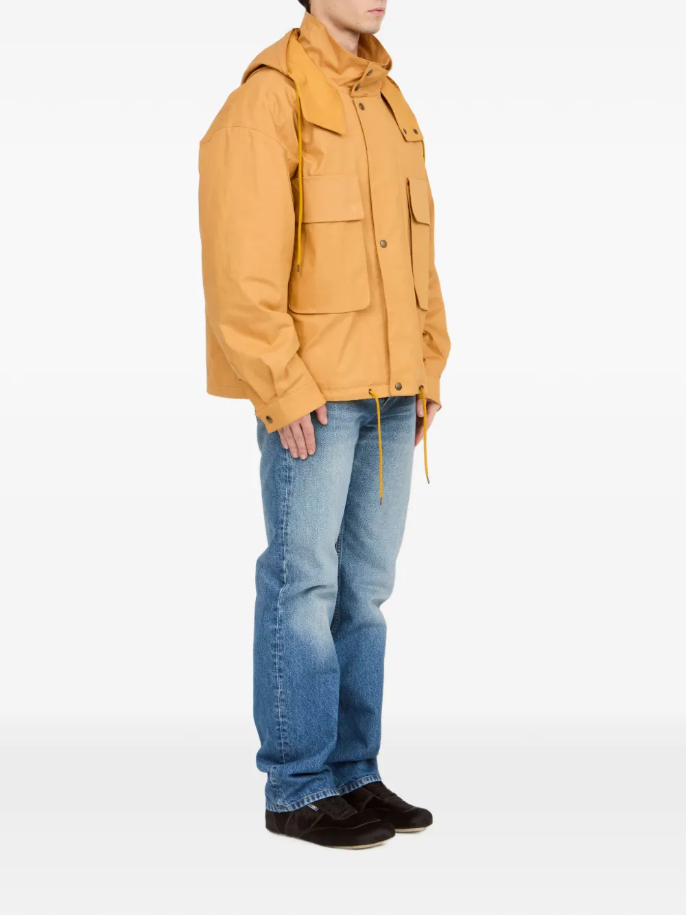 MM6 Maison Margiela Jack van gecoat katoen met capuchon Geel