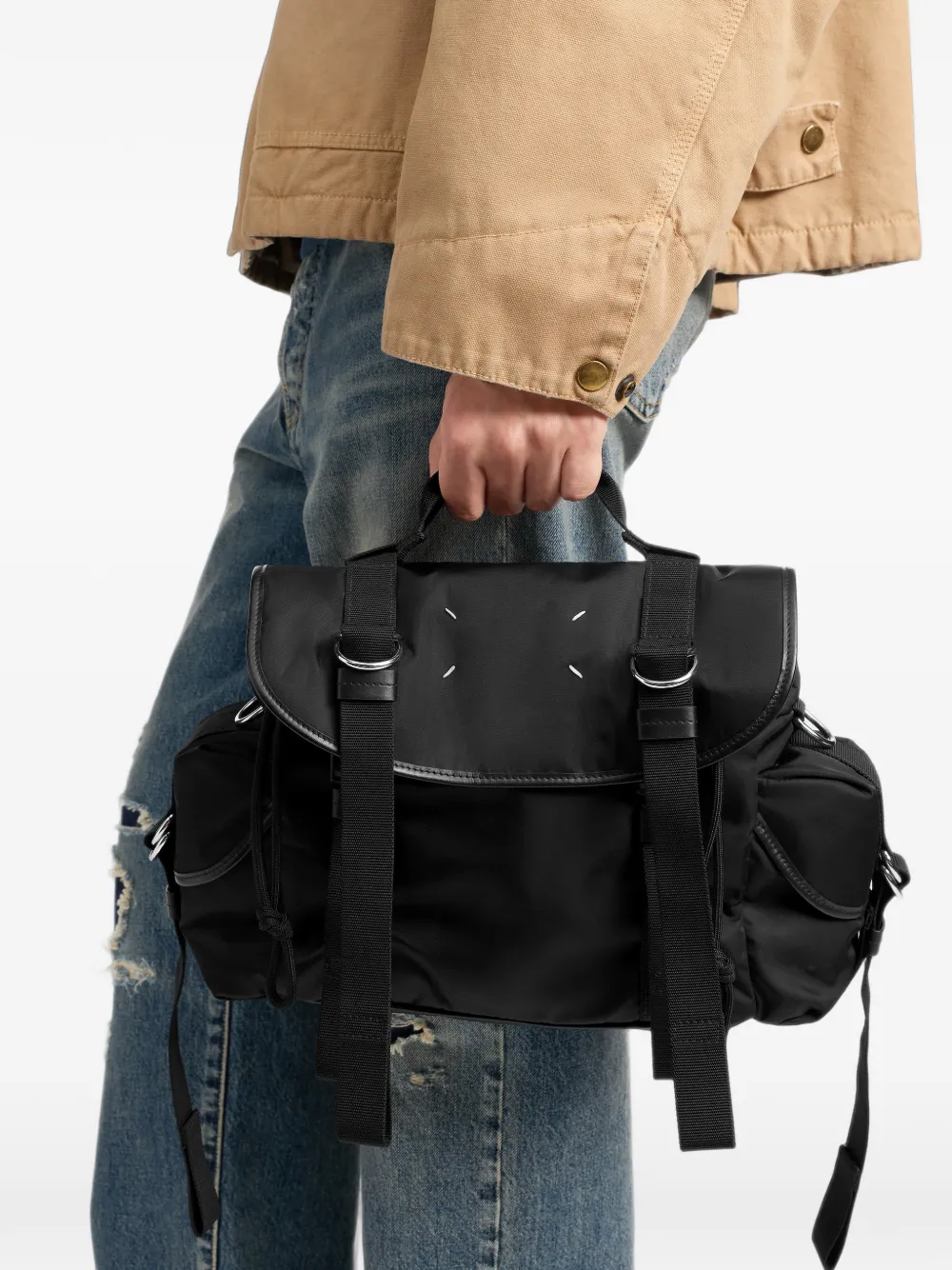 Maison Margiela Kleine high-tech messenger Zwart