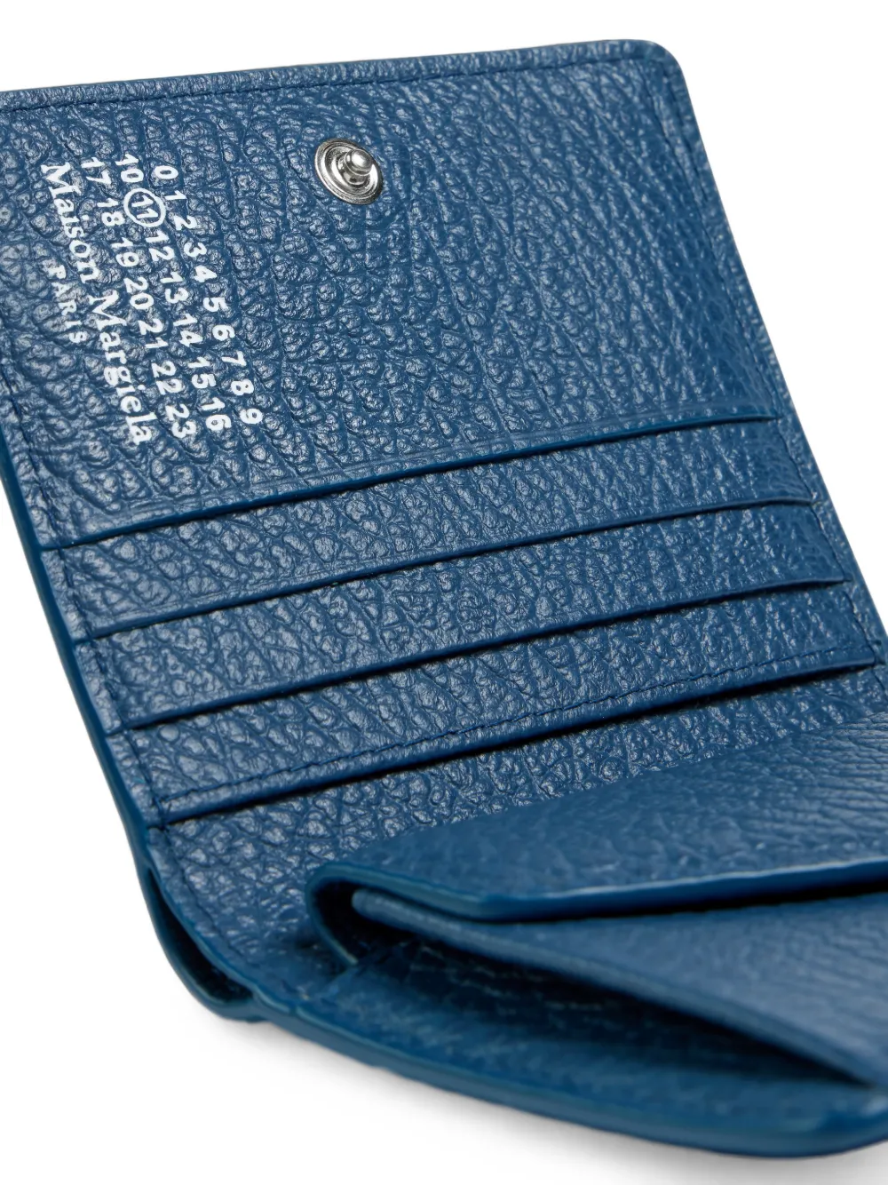 Maison Margiela Leren pasjeshouder met stiksels Blauw