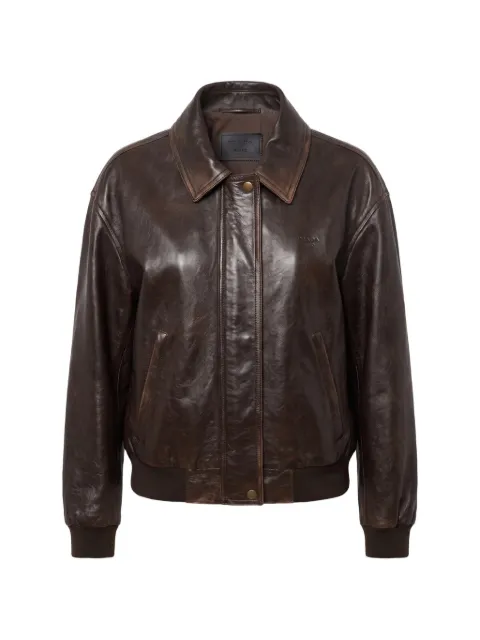 Prada leather bomber jacket