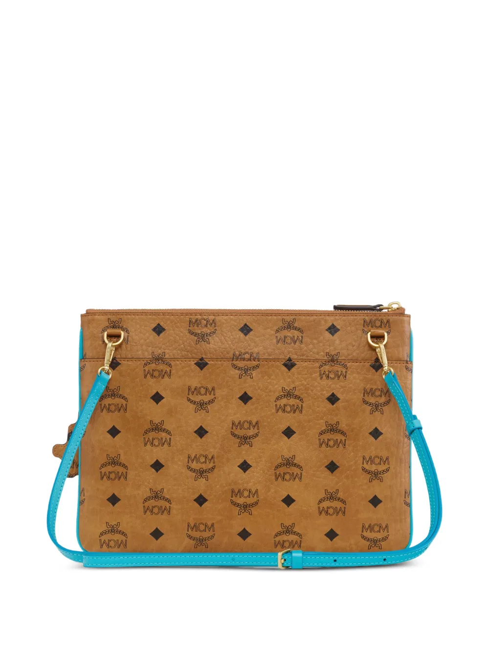 MCM x We The Best medium Visetos buidel met logoprint Bruin