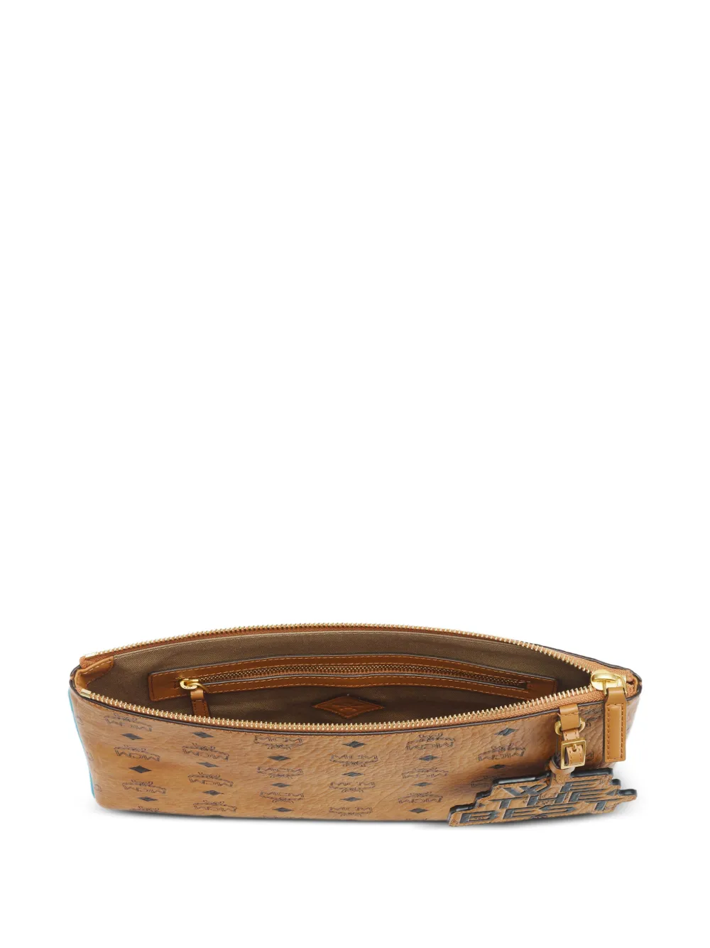 MCM x We The Best medium Visetos buidel met logoprint Bruin