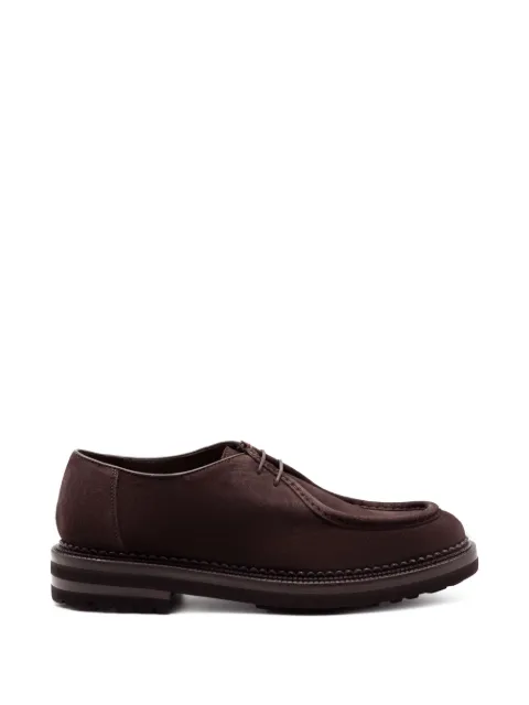 Green George apron-toe suede Derby shoes