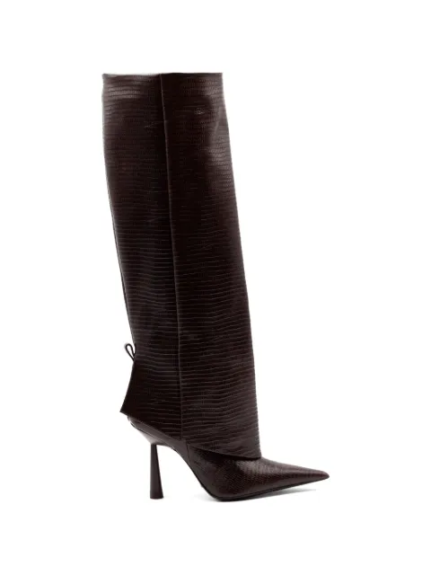 GIABORGHINI reptile-print knee-high boots