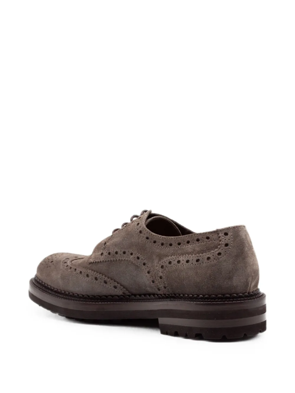 Green George suede brogue derby shoes Grijs